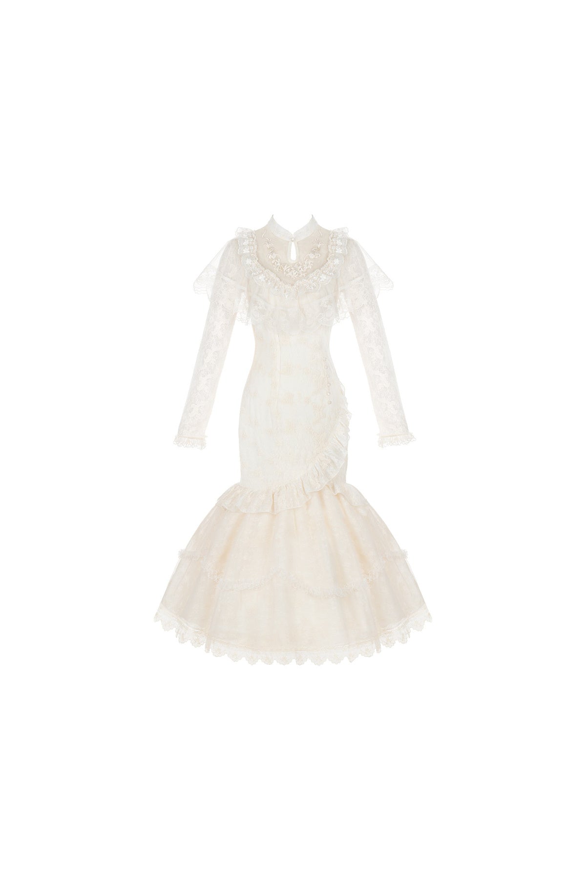 Embroidered Fishtail Qipao Dress