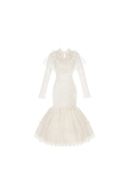 Embroidered Fishtail Qipao Dress