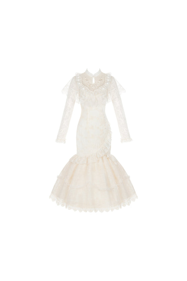 Embroidered Fishtail Qipao Dress