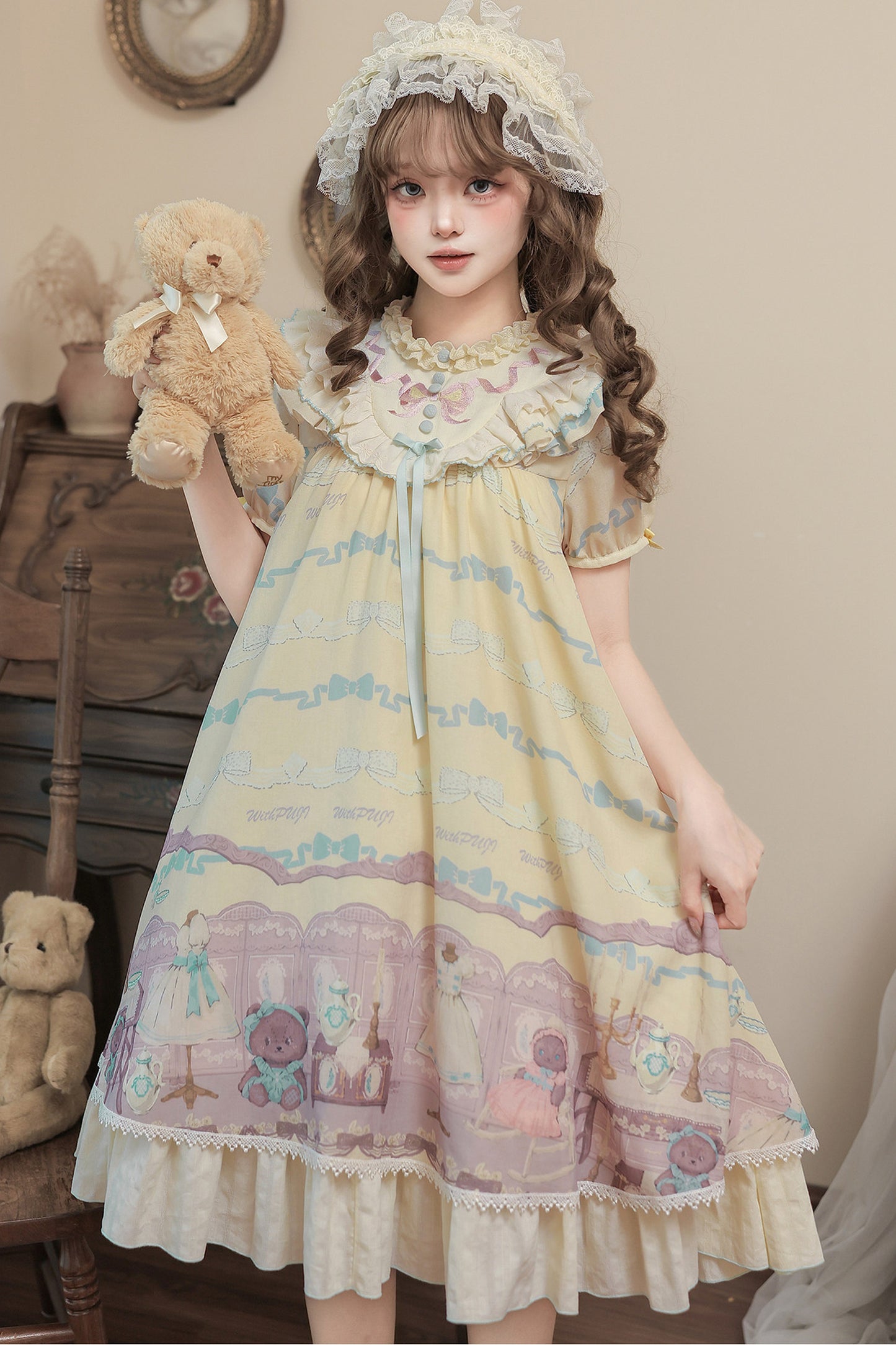 Teddy Bear Print Doll Lolita Dress