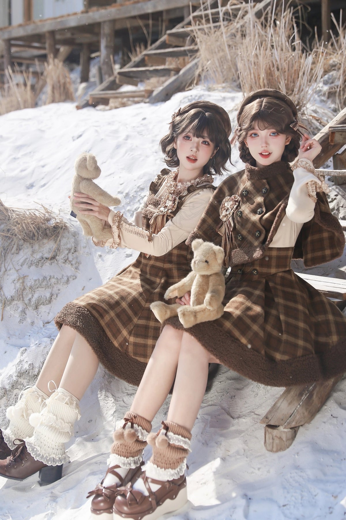 Cape Sweater Dress Skirt Set-Up