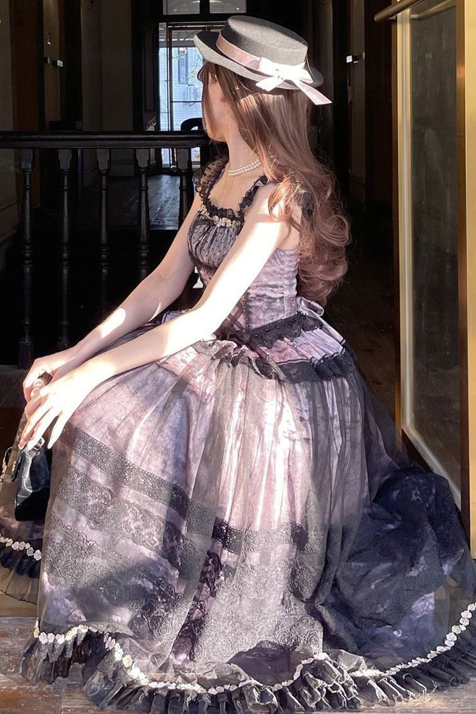Misty Grape Garden Lolita Cami and Skirt Set-Up
