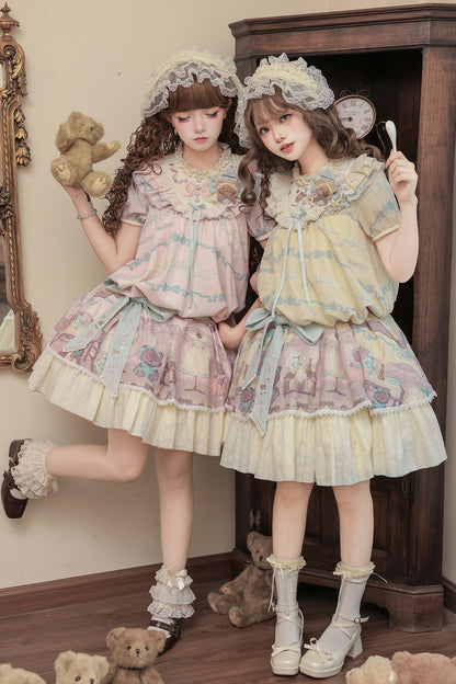 Teddy Bear Print Doll Lolita Dress