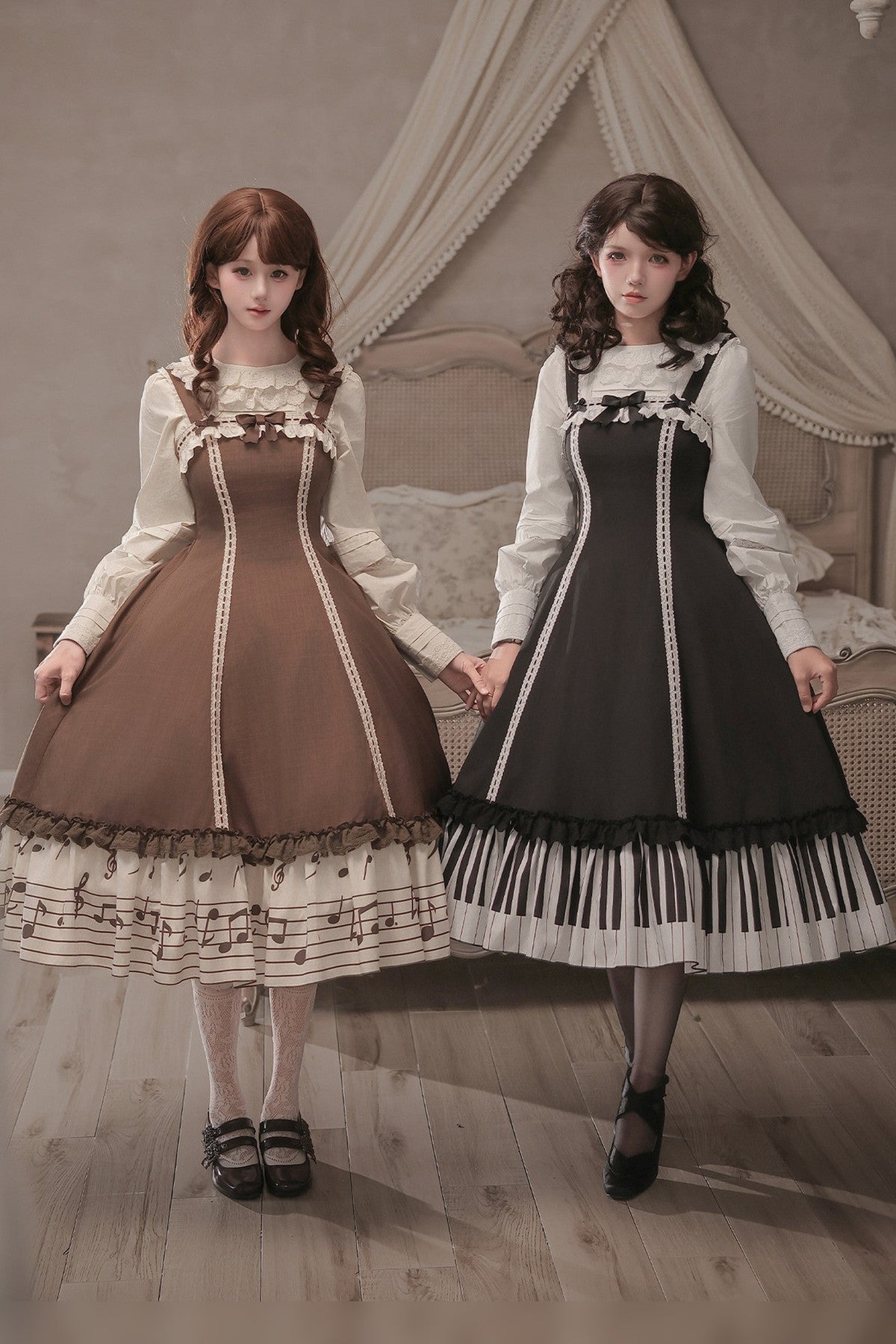 Bedrucktes Rüschenkleid- und Hemd-Set