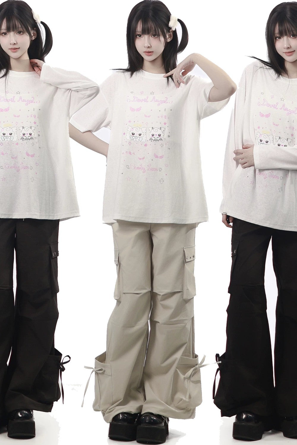 Studded Gathered Cargo Pants