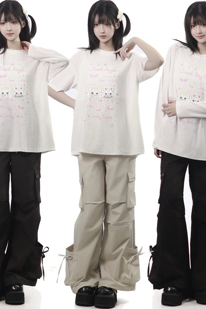 Studded Gathered Cargo Pants