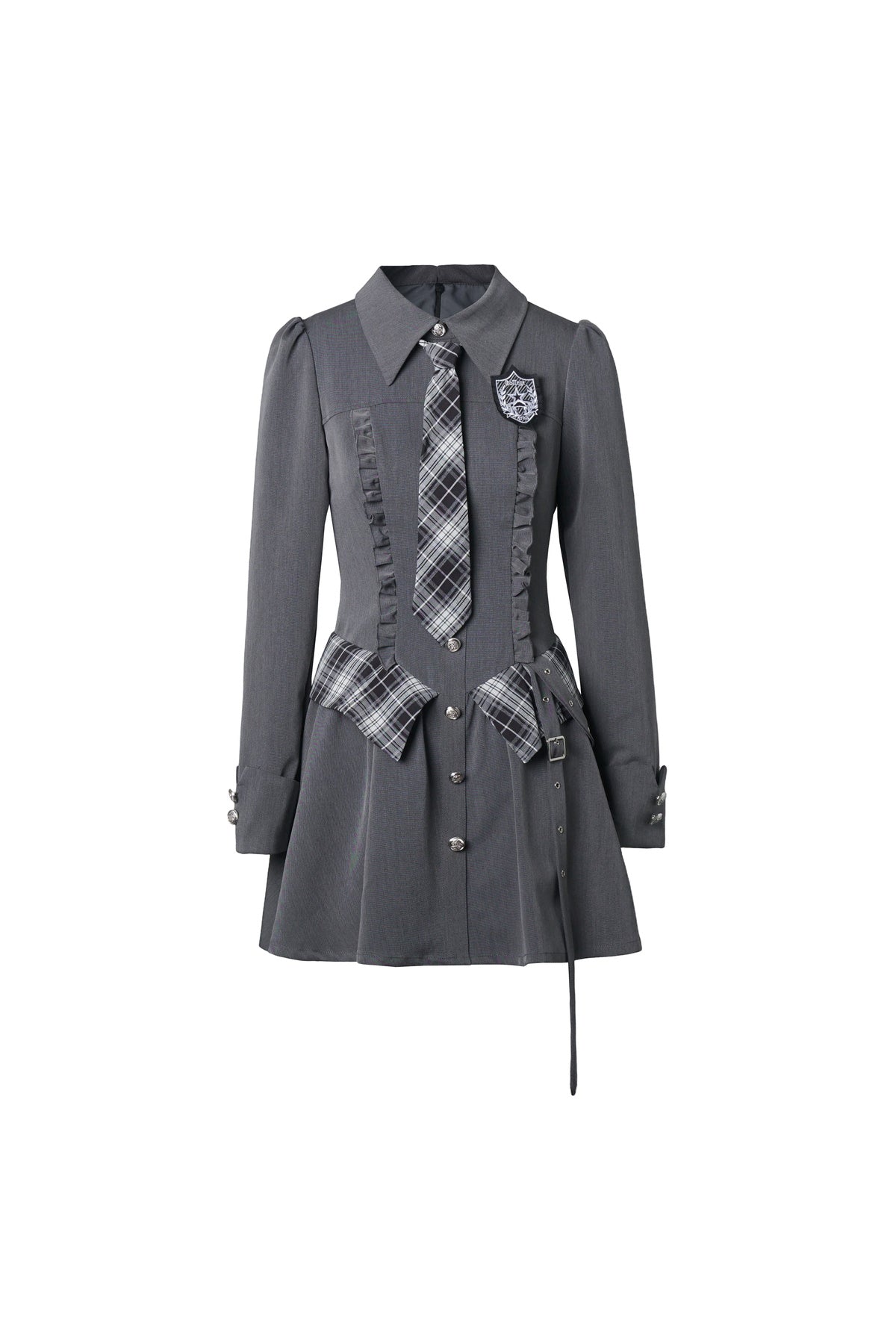 Striped Blazer Shirt Dress Set-Up