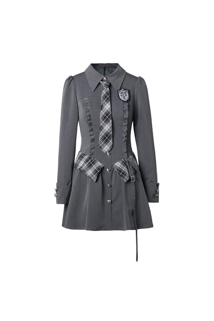 Striped Blazer Shirt Dress Set-Up