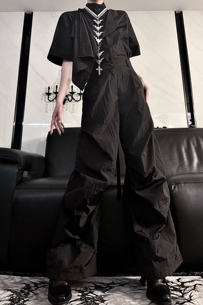 Fifth-Generation Top and Pleated Wide-Leg Pants Set