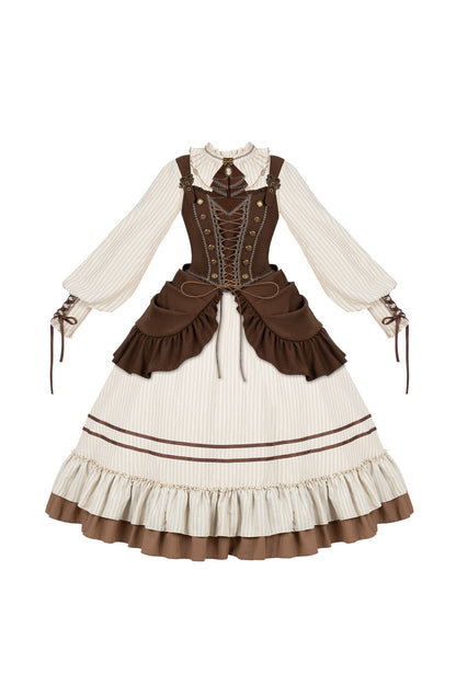 Gerüschtes Two-Way-Kleid mit Accessoire-Set
