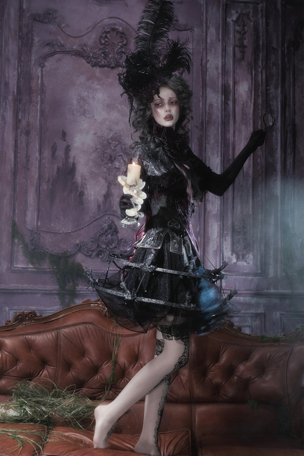 Dunkler viktorianischer Gothic-Umhang