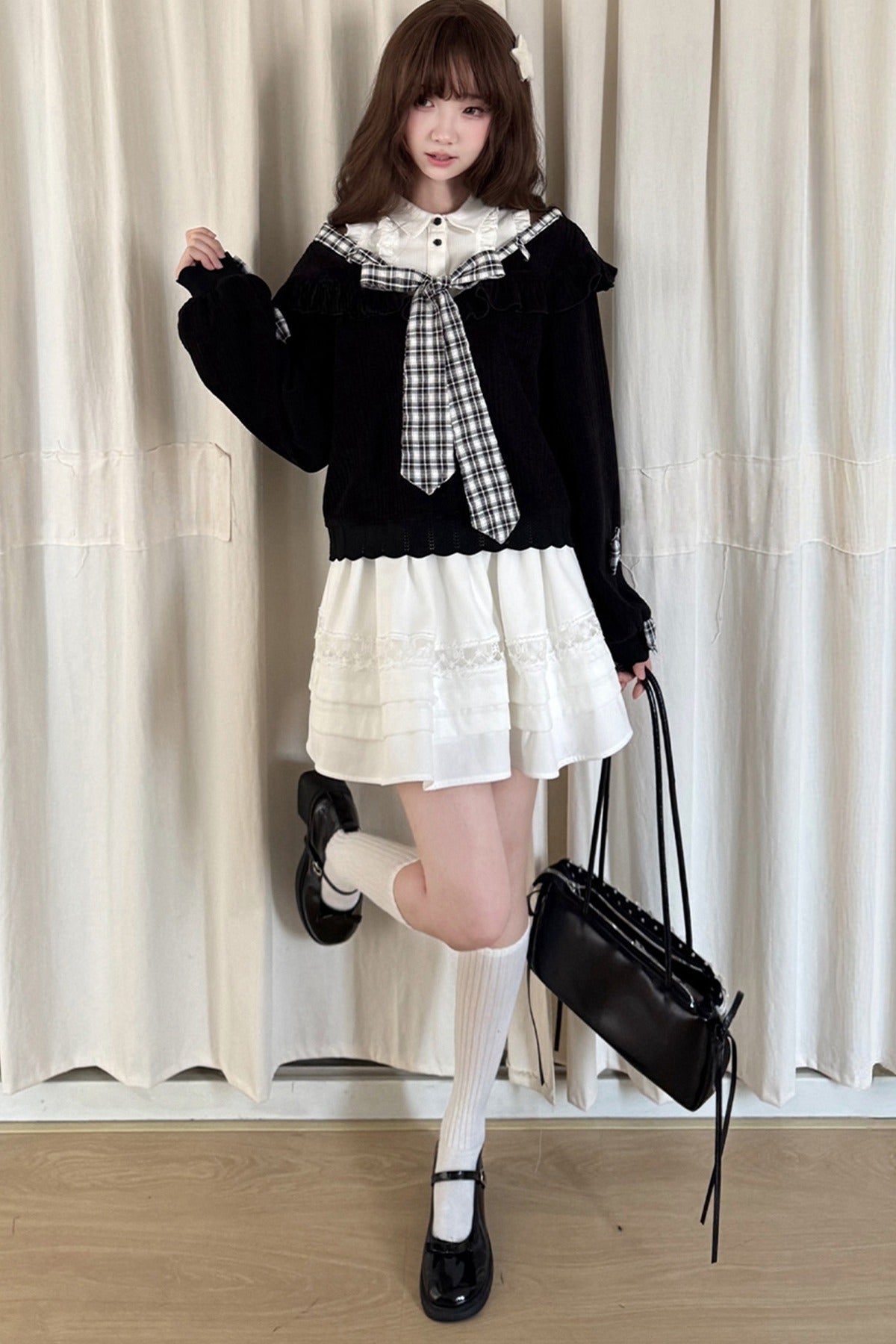 Tie Knit Sweater and Skirt Set