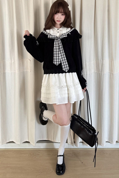Tie Knit Sweater and Skirt Set