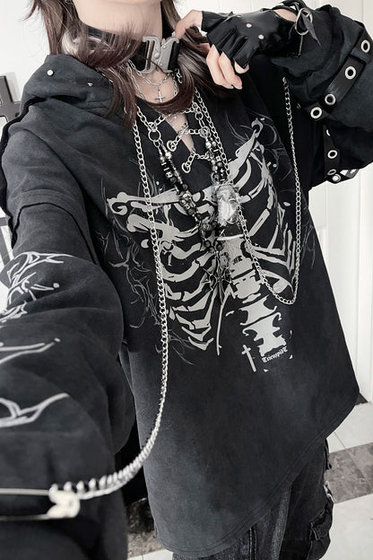 Bone Rib Tie-Dye Hoodie