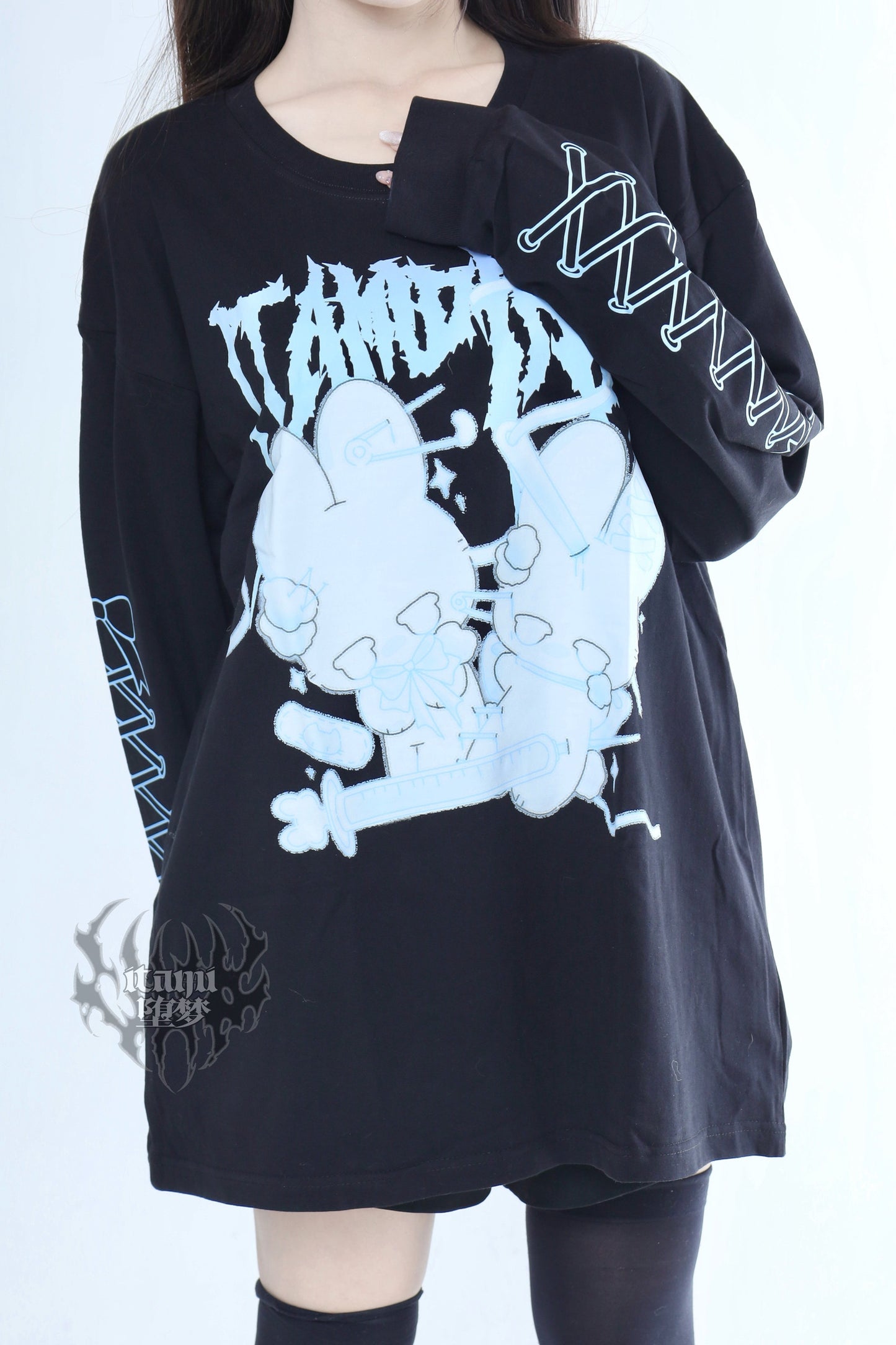 病みかわナースプリントロングTシャツ