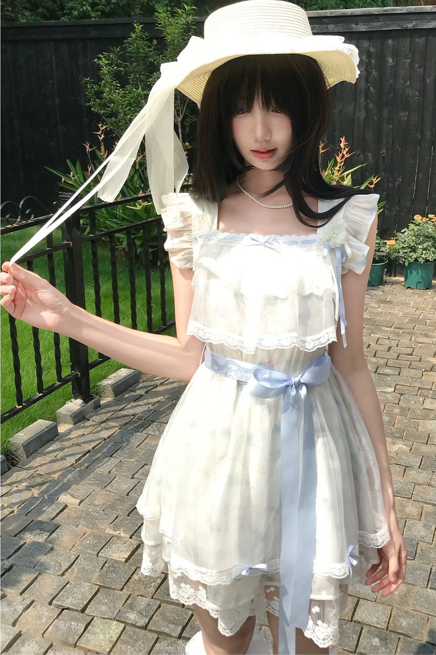 Milchblaues Engel-Lolita-Kleid