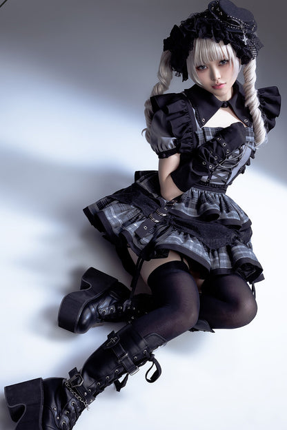 ミッドナイト小悪魔チェックアイドルロリータドレス