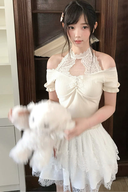 Dolly Lace Choker Top + Skirt