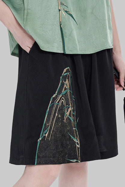 Golden Crow Embroidered Blouse Set-Up