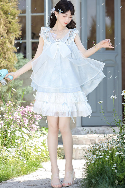 Aqua Coastal Han Element Top and Skirt Set