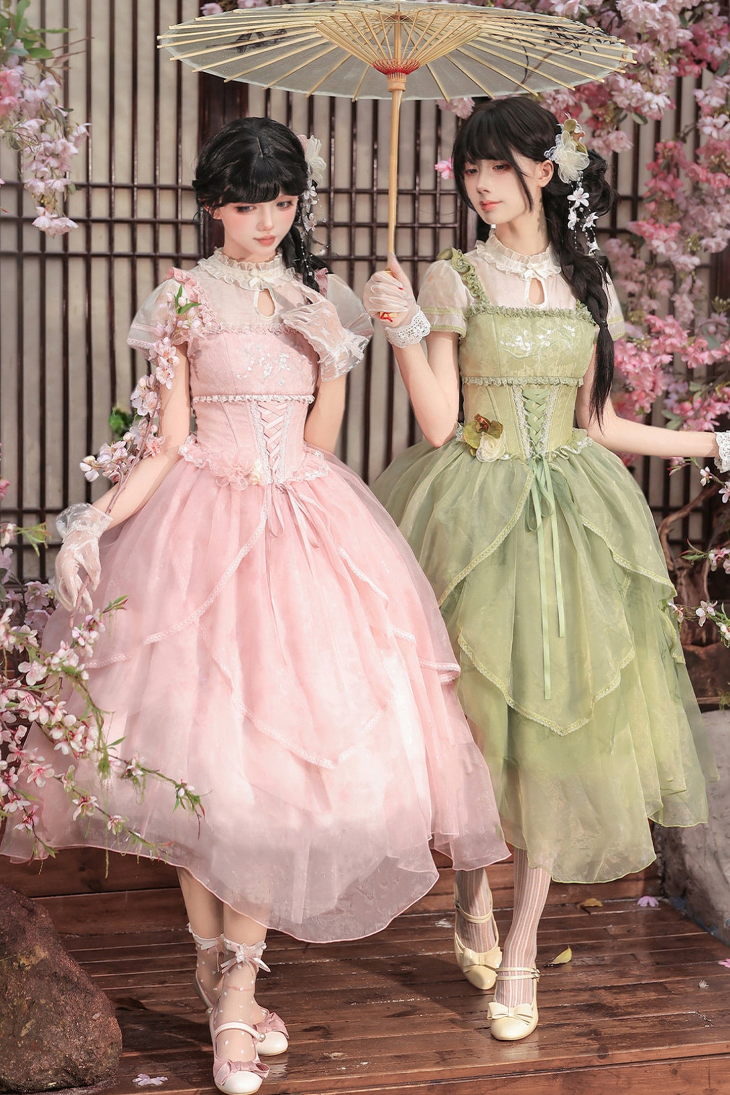 Robe de princesse chinoise romantique + accessoires