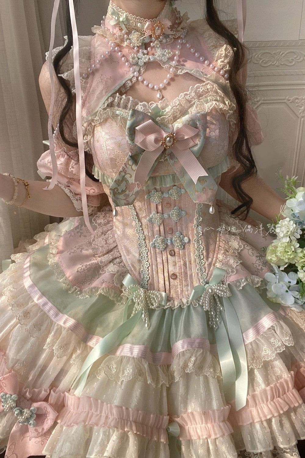 Traum-China-Ballerina-Lolita-Kleid + Accessoires