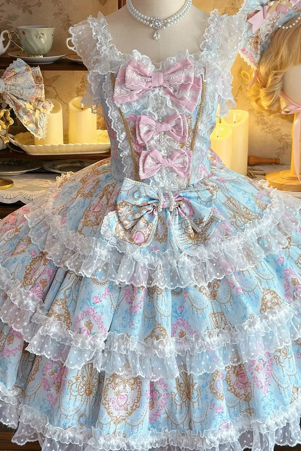 Elegance Floral Wall Doll-Like JSK Dress