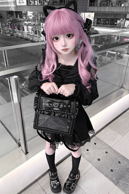 Black Lace Princess Dress+ Bag