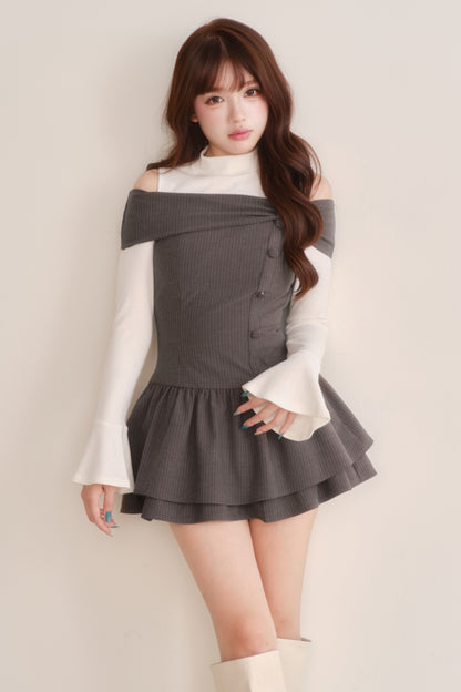 Long Sleeve Knitted Striped Dress