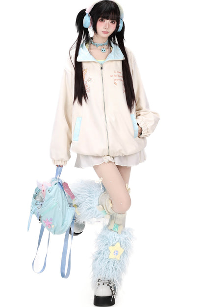 Reversible Cat Polka Dot Suede Jacket