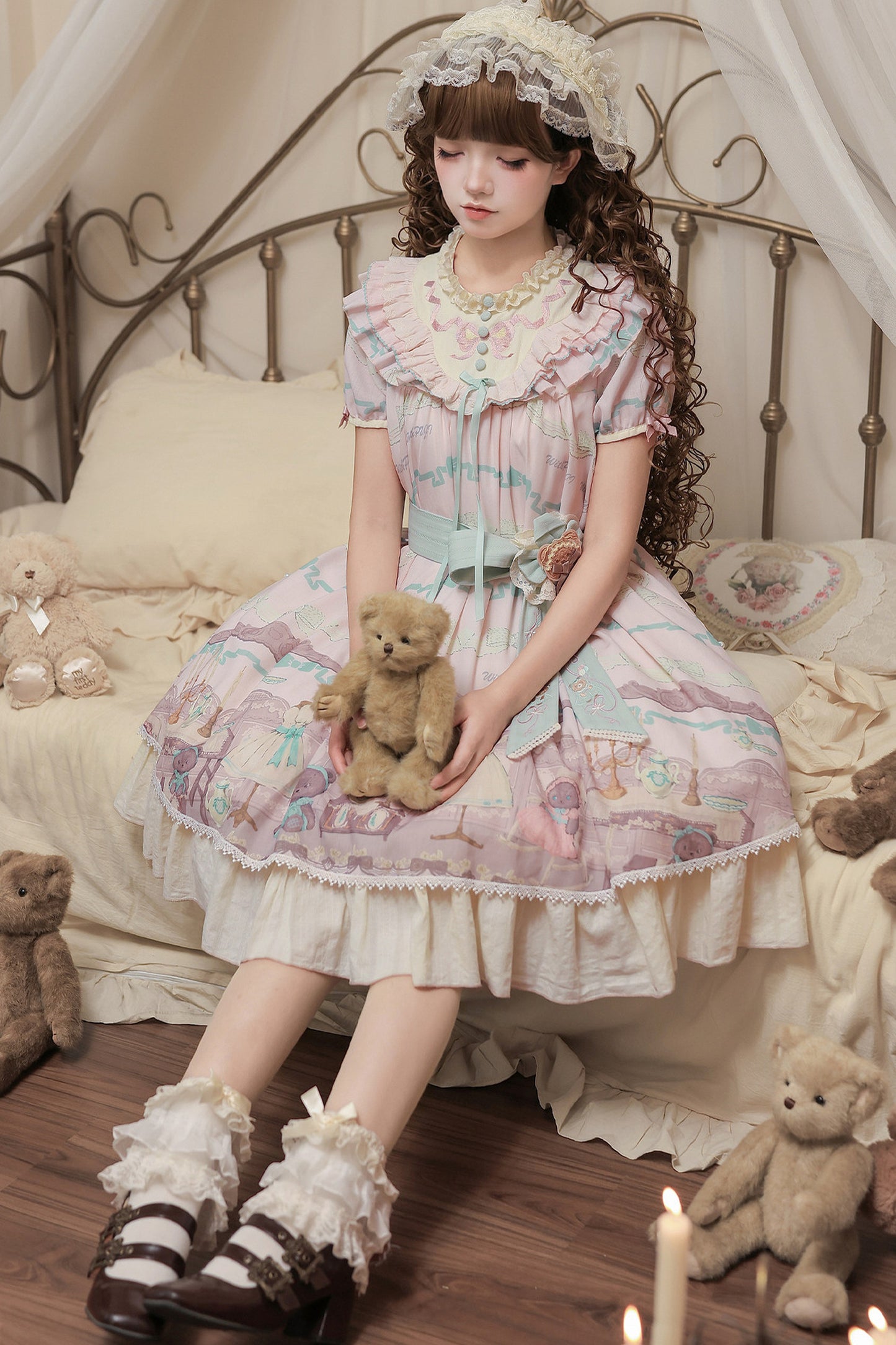 Teddy Bear Print Doll Lolita Dress