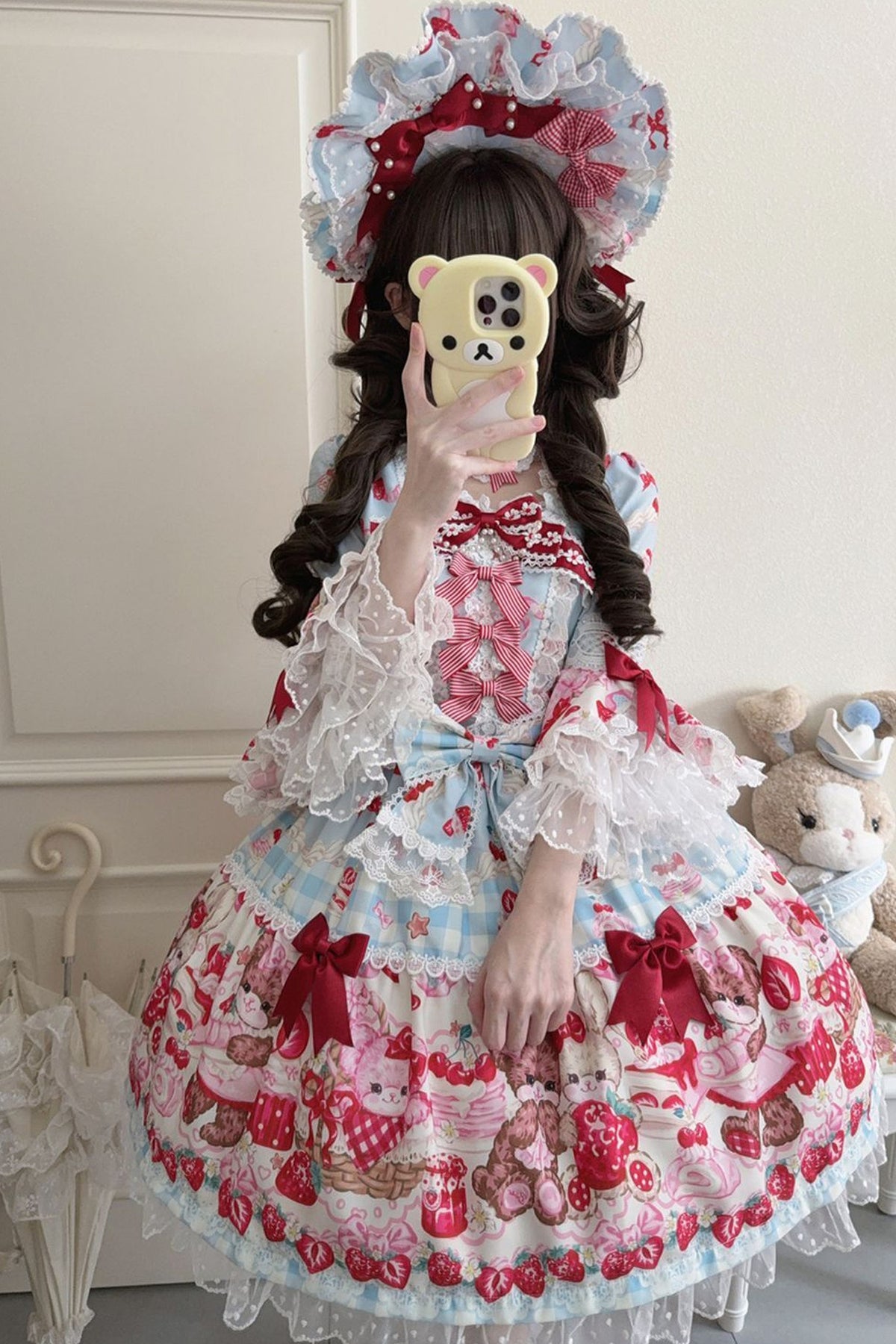 Berry Rabbit Bear Long Sleeve Dress