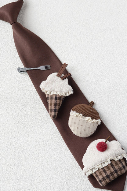 Cravate vintage en tissu Dessert