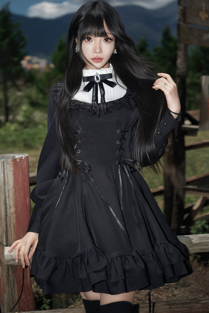 French Retro Waist-Cinching Dress