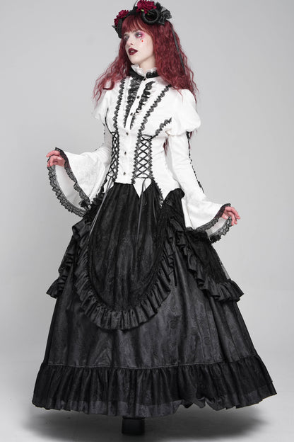Chemise gothique à laçage et manches princesse