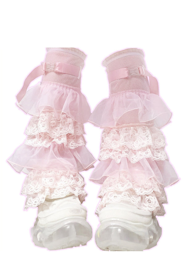 Multi-Layered Lace Mesh Leg Warmers