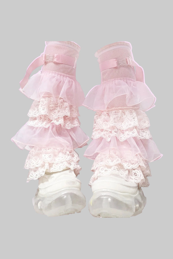 Multi-Layered Lace Mesh Leg Warmers