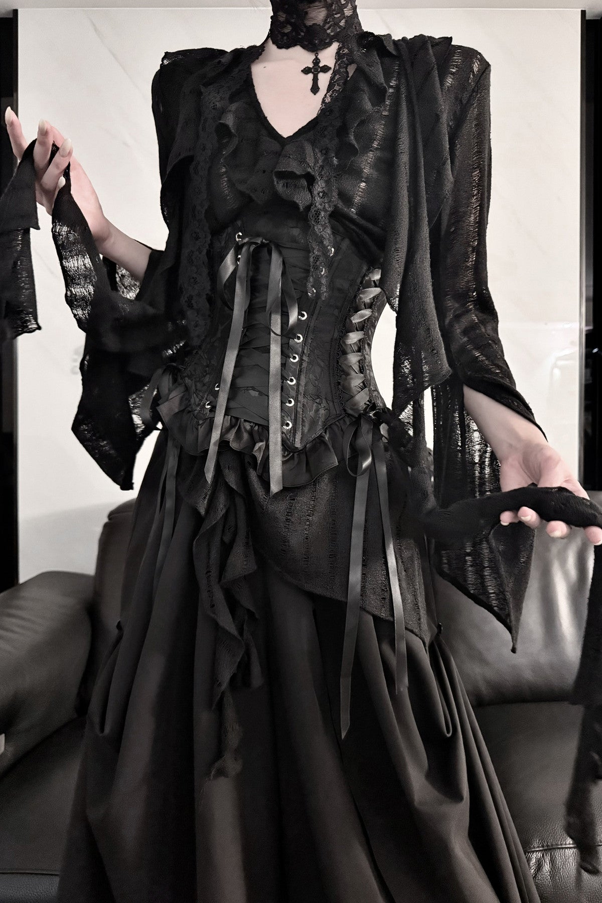 High-Waisted Wide-Leg Skirt Set