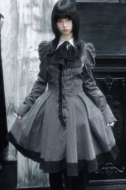 Gothic Lady Striped Dress