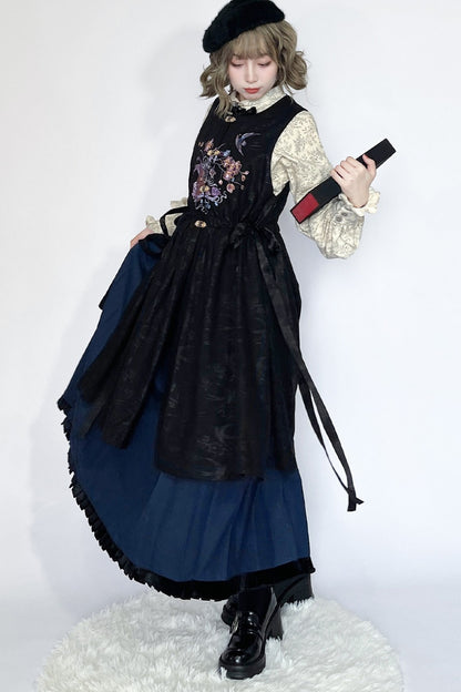 Floral Hanfu Puffy Dress Set