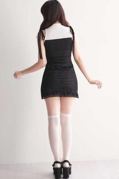 Sweet Ribbon Shirred Top & Skirt Set