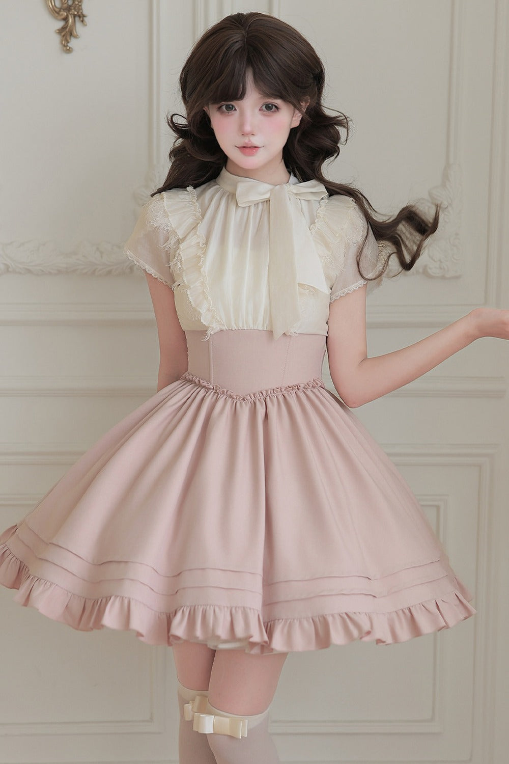 Blush Corset Ruffle Dress