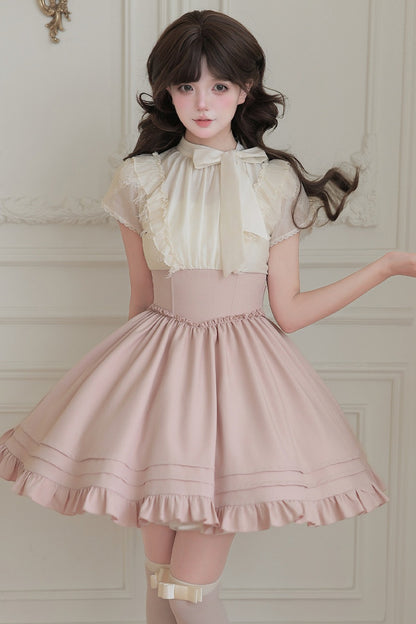 Blush Corset Ruffle Dress