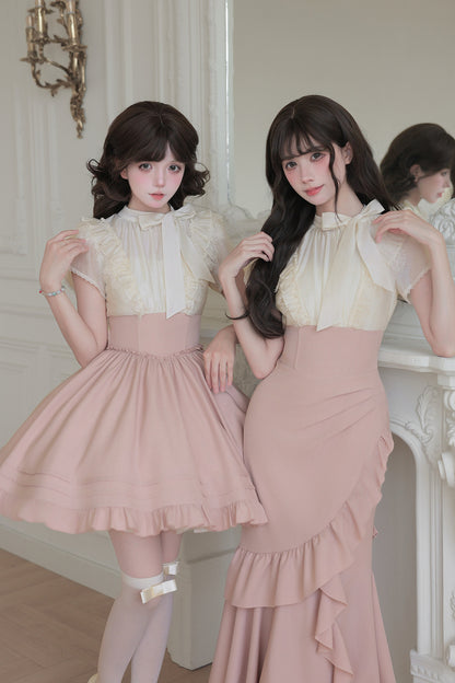 Blush Corset Ruffle Dress