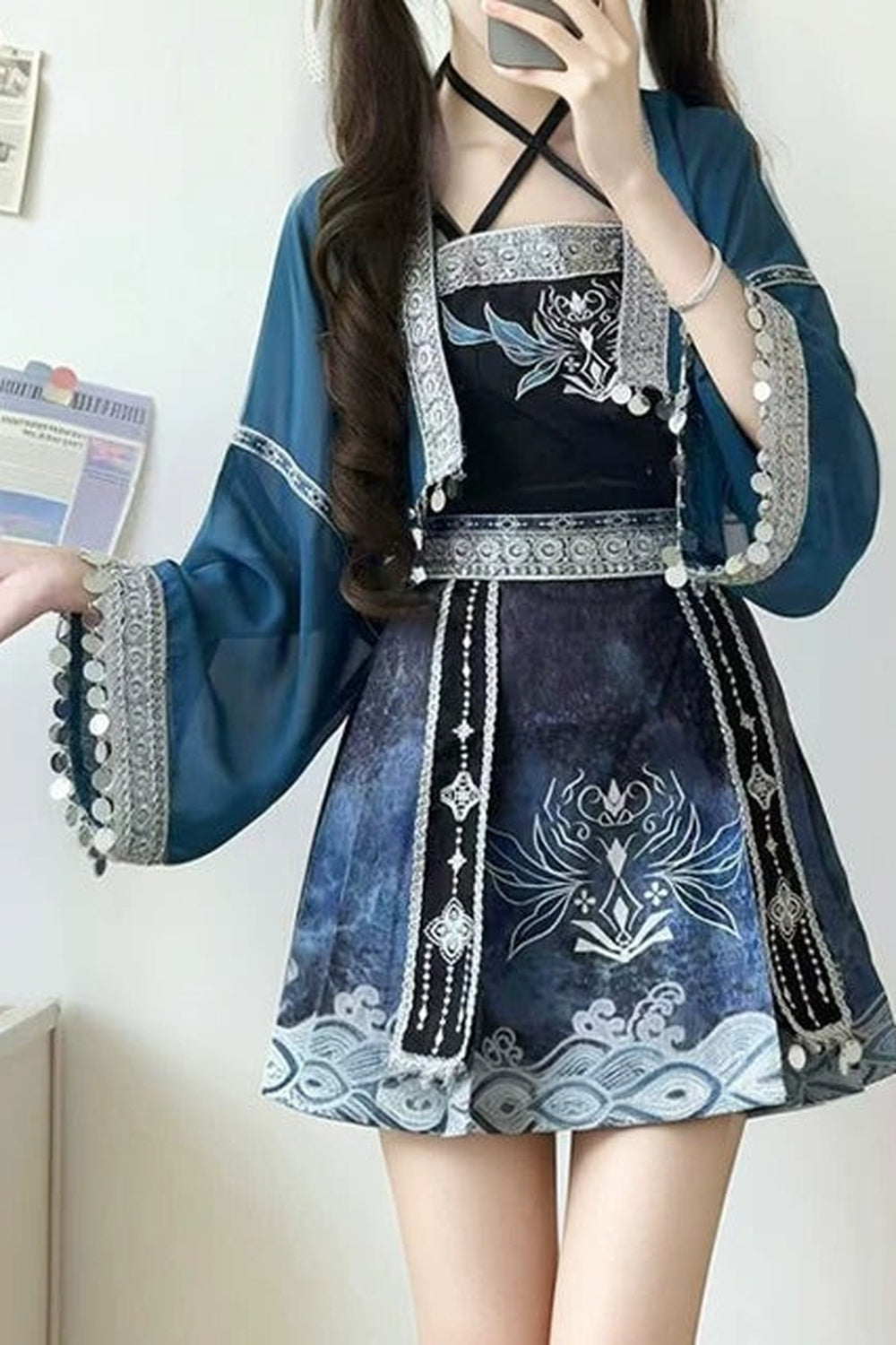 幻想ブルーエスニックチャイナセットアップ