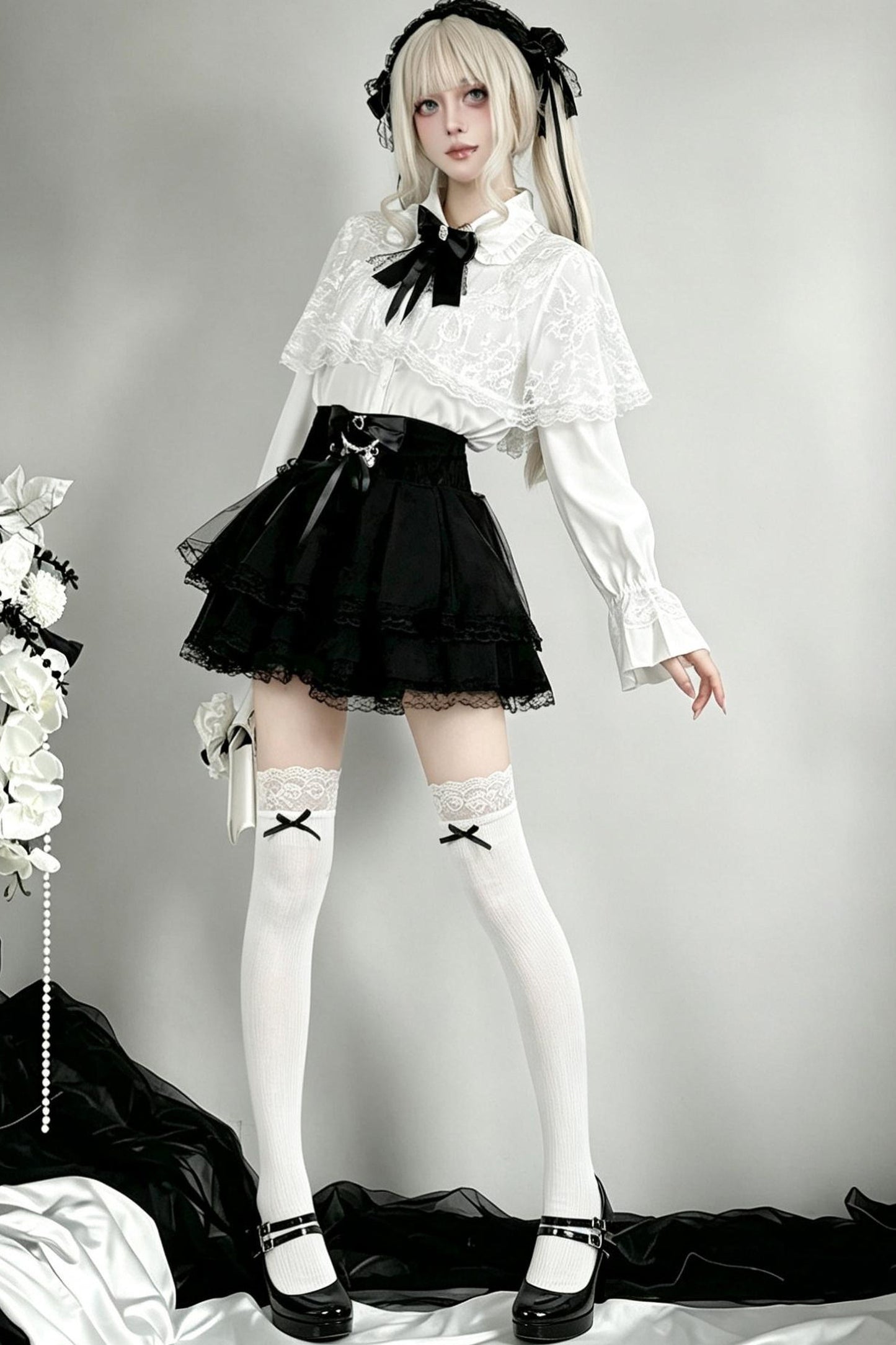 Subculture Lace Shirt & Skirt Set-Up