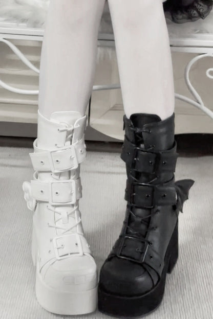 Twin Buckle Platform Boots