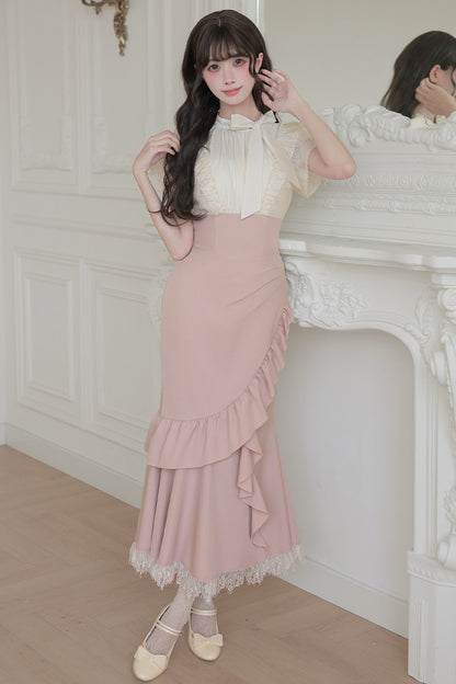 Blush Corset Ruffle Dress