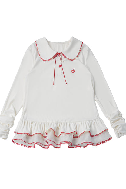 Knitted Cape And Polka Skirt Set-Up