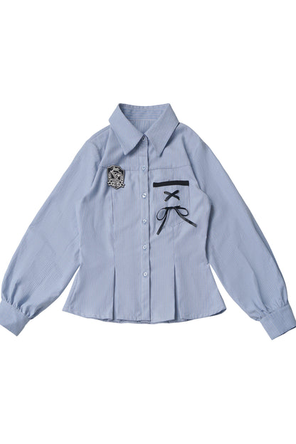 Conjunto de chaqueta reversible de cuadros con camisa y falda